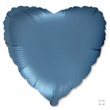 Ф Б/РИС 18" СЕРДЦЕ Сатин Steel Blue